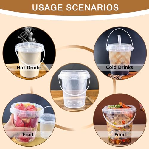 Qsqwsuye 15sets disposable plastic cup with lid and straw, 34 ounce reusable and suitable for outdoor travel beverage packaging pool party supplies beach party supplies picnic supplies