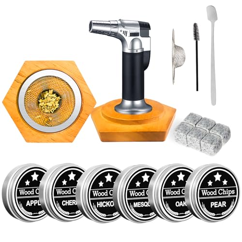 Bourbon Whiskey Gifts for Men Dad - Cocktail Smoker Kit with Torch, Birthday Anniversary Unique Gifts for Father Boyfriend Husband Grandpa, Smoked Bourbon Kit, Mens Gifts Ideas