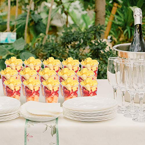Turbo Bee 7oz Plastic Cups 300 Pack， Disposable Clear Party Cups for Home, School, Office & Events | Small Transparent Tumblers for Drinks, Samples & Commercial Use