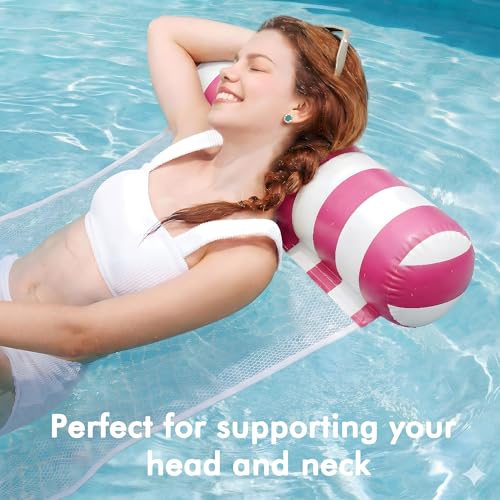 4 Pack Inflatable Pool Floats, OKSUWATER 4-in-1 Water Hammock, Pool Floats Adult Size for Swimming Pool Party Summer Lake Water Fun