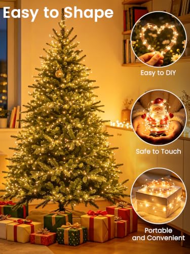 2 Pack Fairy Lights Plug in 99FT 300 LED Christmas String lights Warm White