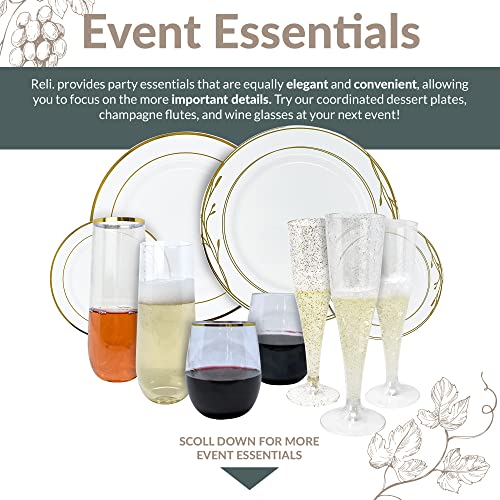 Reli. Champagne Flutes Plastic | 25 Pack | 9 oz - Clear | Stemless Premium Plastic Champagne Flutes | Party-Perfect for Celebrations
