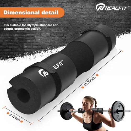 NEALFIT Barbell Pad Squat Pad for Squats—Squat Bar Pad—Great for Weightlifting,Lunges and Hip Thrusts—Foam Sponge Pad—Fit Standard and Olympic Bars Perfectly