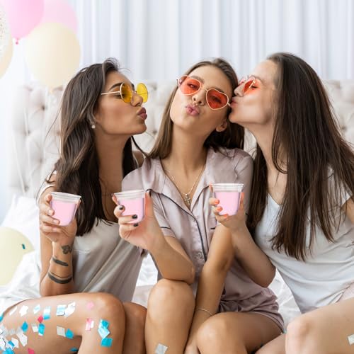 Ziliny 100 Pcs Plastic Stemless Wine Glasses Disposable Plastic Wine Glasses for Parties Weddings Birthdays Cocktail(Clear,10oz)