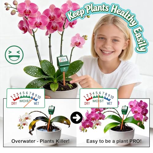 Antonki 2 Pack Soil Moisture Meter, Plant Water Meter for Gardening, Farming, Soil Tester Hygrometer Sensor for Indoor Outdoor House Plants, Flower, Lawn - No Battery Required