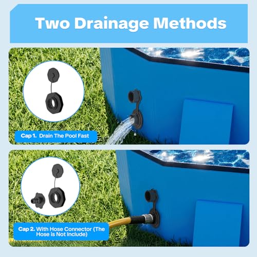 Raxurt Foldable Dog Pool, 72'' Large Dog Pool for Large Dogs with Reinforced Sidewalls for Stability, Portable Pet Bath Tub for Indoor Outdoor Backyard Use
