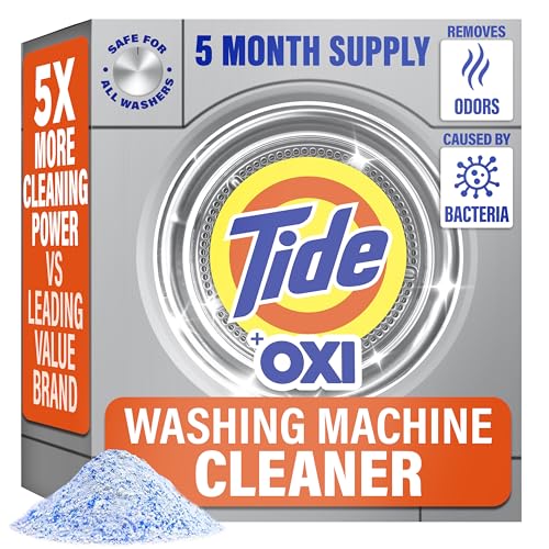 Washing Machine Cleaner by Tide, Washer Machine Cleaner with Oxi for Front and Top Loader Washer Machines, Deep Cleaning Residue & Odor Eliminator, 5 Month Supply (Packaging May Vary)