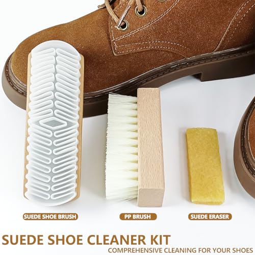 3Pcs Suede Shoe Brush and Eraser Suede Nubuck Cleaning Brush for Shoes