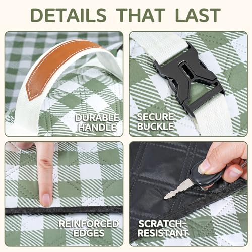 Genovega Waterproof Picnic Blanket Beach Outdoor Camping Mat Extra Large Foldable Cute Big Travel Essential Accessories Gift Park Patio Lawn Garden Grass Ground PlayMusic Festival Concert Must Have
