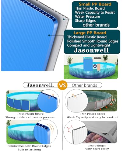 Jasonwell Foldable Dog Kiddie Pool - Hard Plastic Kids Paddling Pool Toddler Baby Swimming Pools for Backyard Collapsible Whelping Box Pet Doggie Cats Wading Pools Bathtub for Puppy Large Dogs 40In,G