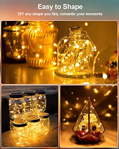 20 Pack Fairy Lights Battery Operated, 3.3ft 20 LED Mini String Lights Twinkle Lights Copper Wire Firefly Starry Lights for Mason Jars Wedding Party