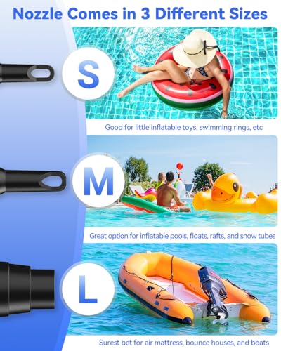 Dr.meter Air Pump for Inflatables, Rechargeable 4000mAh Battery Air Mattress Pump - Portable Quick-Fill Inflator Deflator for Outdoor Camping Inflatable Pool Float Boat Raft Yoga Ball Swim Ring Airbed