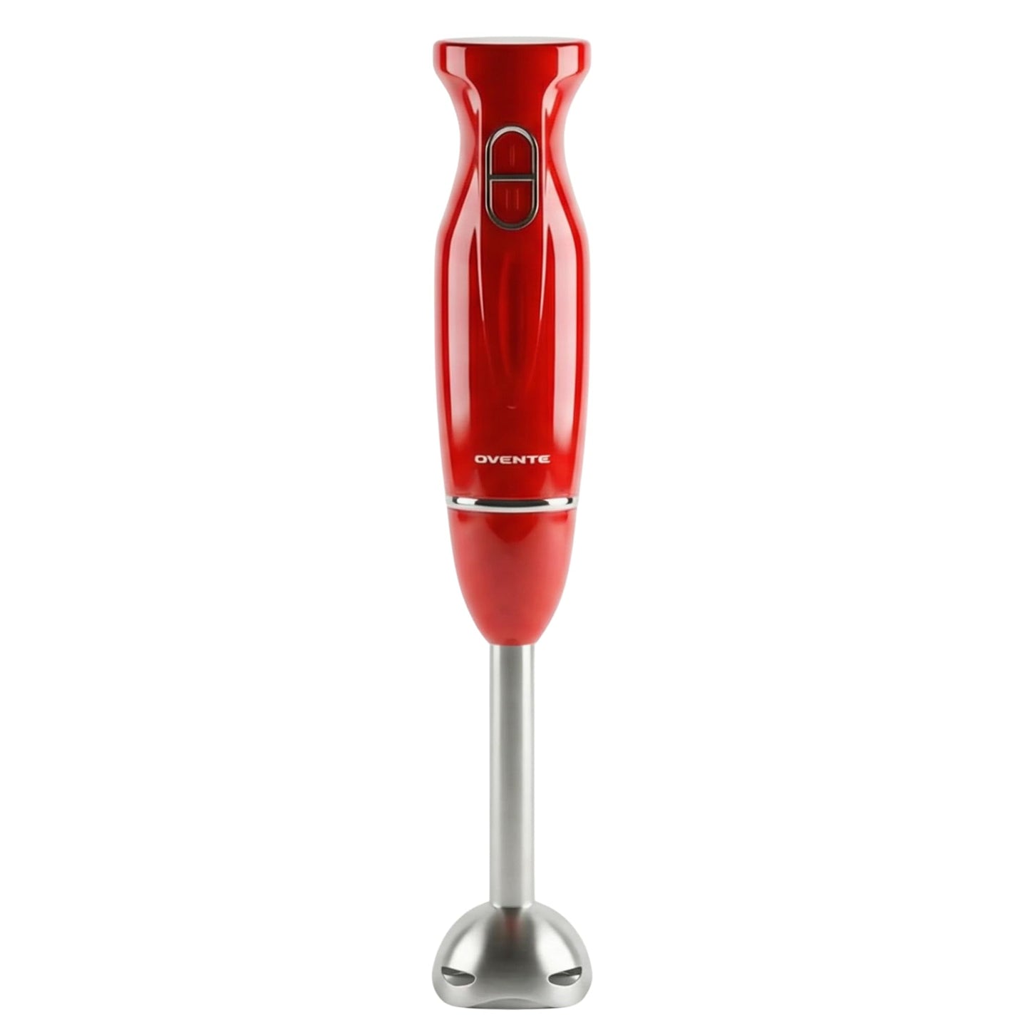 OVENTE Immersion Hand Blender, 300W Corded Electric Handheld Stick Mixer with 2 Mixing Speeds and Stainless Steel Blades for Smoothies, Purees & Baby Food, Red HS560R