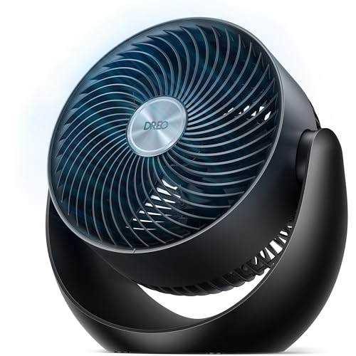 DREO Fan for Bedroom, Table Air Circulator for Whole Room, 11 Inch, 60ft Strong Airflow, 120° adjustable tilt, 20db Low Noise, Quiet, 3 Speeds, Desk Fan for Home,Office, Kitchen