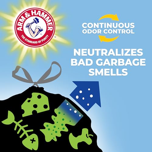 Hefty Ultra Strong Signature Scents 13 Gallon Trash Bags, Fresh Clean Breeze Scent, Tall Kitchen Trash Bags with 25% More Scent Technology, Blackout, 80 Count