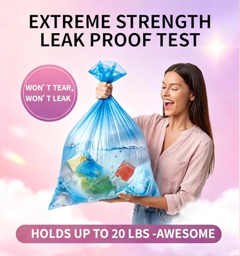 150 Count 4 Gallon Small Trash Bags - Colored Bathroom Garbage Bags Unscented Leak-proof, 15 Liter Plastic Wastebasket Can Liners for Office Bedroom Toilet and Car
