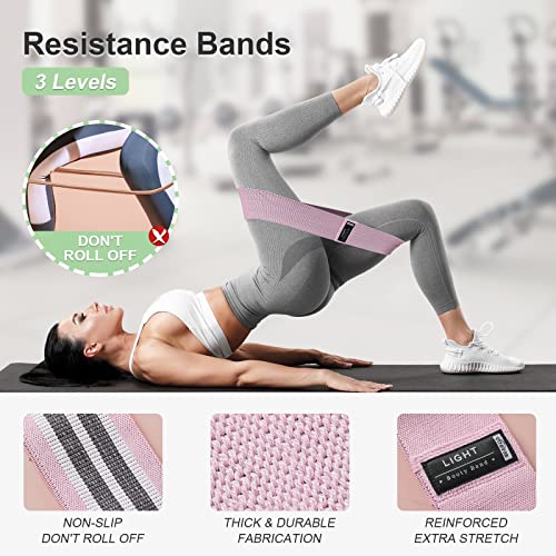 Booty Bands Set, Resistance Bands for Working Out, Exercise Bands for Women and Men Legs and Butt, Stretch Bands for Pilates, Yoga Starter Set