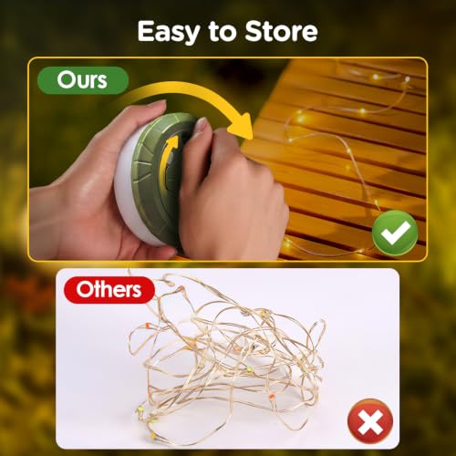 OGERY Camping String Lights 4 in 1, 32.8FT Quick Storage 8 Modes Protable