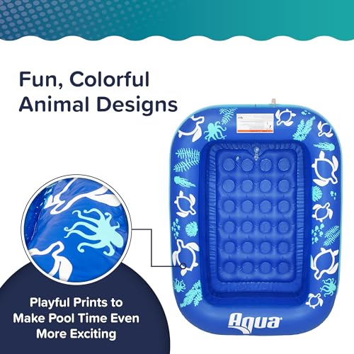Aqua Inflatable Tanning Pool Lounger, Premium Pool Float with Cupholders and Removeable Pillow for Relaxation and Fun