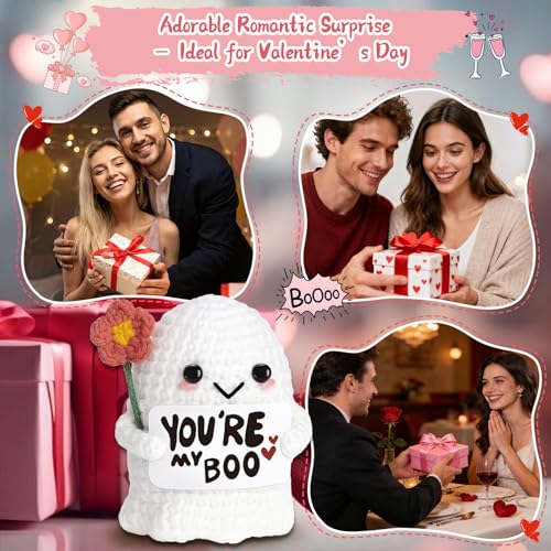You're My Boo Crochet Ghost - Anniversary Love Birthday Gifts for Women Men Her Him Boyfriend Girlfriend, Fathers Day Card for Husband from Wife