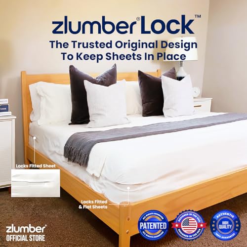The Original USA Patented ZlumberLock – Secure Sheet Holder with Heavy-Duty Mattress Straps – No More Loose Bedding, Universal Fit, Easy One-Time Installation