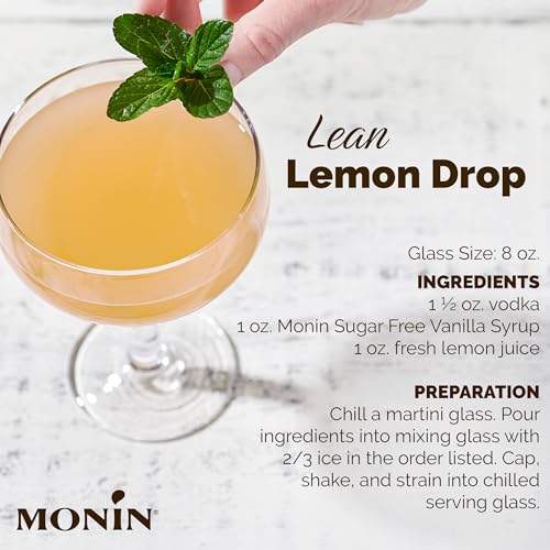 Monin - Sugar Free Vanilla Syrup | Premium Calorie-Free Syrup | Pure & Rare Madagascar Vanilla for Coffee, Lattes & More (BPA-Free Plastic Bottle, 33.8 fl oz)
