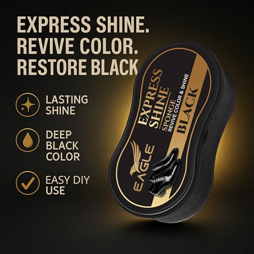 Eagle Shoe Shine Sponge – Instant Shine Sponge for Leather Shoes & Boots | Quick Shoe Polisher & Leather Shine Applicator
