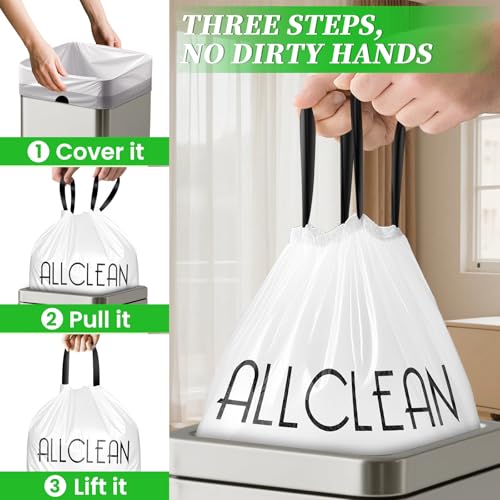 Trash Bags 15 Gallon Tall Kitchen Drawstring Garbage Bags,Fit 13-15 Gal Bins,Extra Strong&Leak-Proof,Unscented&Recyclable Trash Can Liners for Home Office Industrial Bathroom Garden Lawn