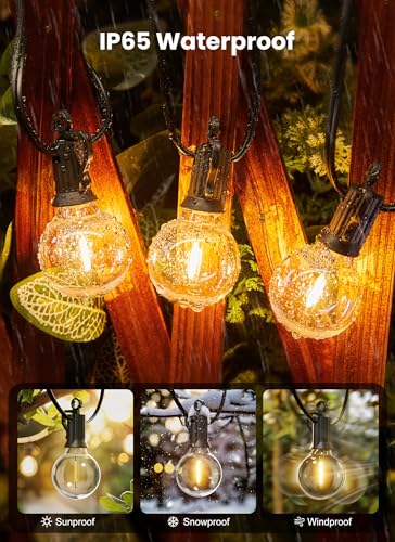 Outdoor String Lights, 55(50+5)FT 25 Bulbs IP65 Waterproof Patio Lights