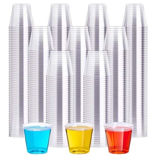 1 OZ 500 Pack Plastic Shot Glasses, Disposable Cups, 1 Ounce Tasting Cups Party Cups Perfect for Whiskey, Wine Tasting, Food Samples, and Parties
