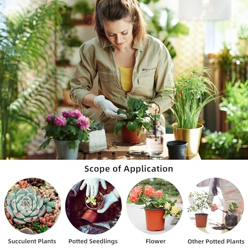 Plant Nursery Pot/Pots 100 Pcs 4" Plastic Small Plants Pots Flower Pots Seed Starting Pots for Plants Indoor Outdoor Seedling pots (with 100 Plant Labels)