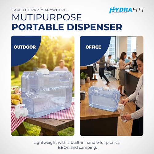 Refrigerator Water Dispenser 1.1 Gallon – Leak-Proof Slim Fridge Water Container with Spigot – BPA-Free Refillable Water Jug (Clear)