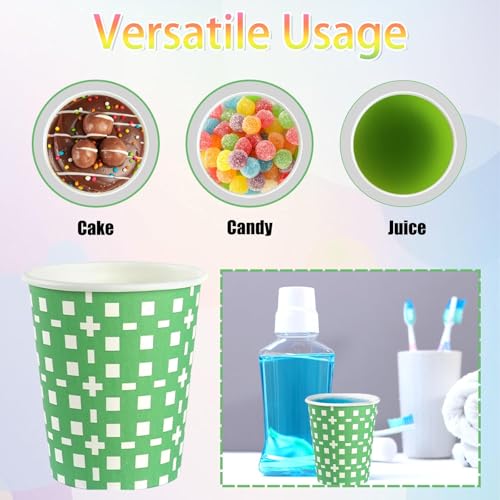500Pack 5 oz Paper Cups, Multicolor Small Bathroom Mouthwash Disposable Paper Cups Dessert Dispenser for Home Use, Party, Picnic, Travel and Event, BBQ, 5 Colors