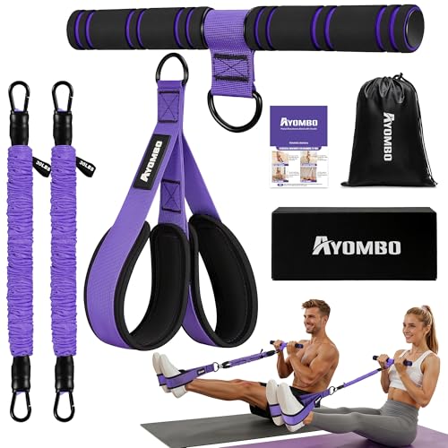 Upgrade Pedal Resistance Band with Handle, Adjustable Tube Foot Pedal Device Puller Exercise Bands, for Abs Arm Leg Waist Workout, Core Pilates, Sit Up Fitness Equipment for Full Body Training