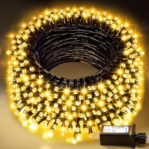 100FT Warm White Christmas String Lights, Outdoor Waterproof LED,Green Wire