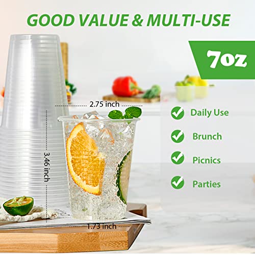Lilymicky 500 Pack 7 oz Clear Plastic Cups, Disposable Drinking Cups, Plastic Party Cups for Birthday Parties, Picnics, Ceremonies, and Any Events