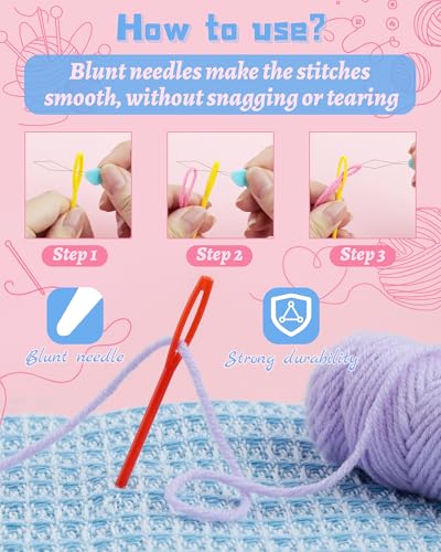 FIVEIZERO 19 Pcs Yarn Needles Set, Assorted Yarn Needles Bent Tapestry Needle Weaving Needle Darning Needles Plastic Needles Large Eye Blunt Knitting Needles for Sewing Crochet