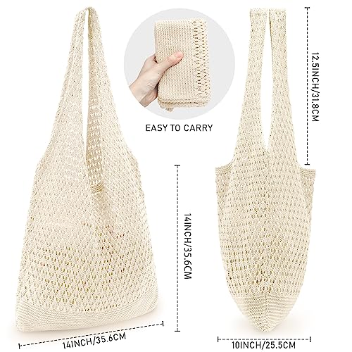 hatisan Crochet Bags for Women - Summer Beach Tote, Aesthetic Hippie Knit Bag