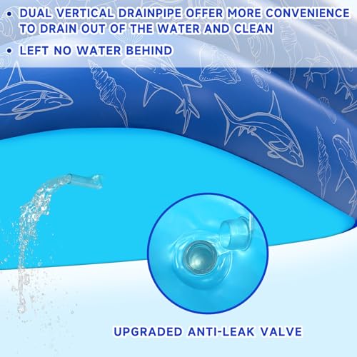 Inflatable Swimming Pool for Kids and Adults- 118" x 68" x 22" Family Full-Sized Blow Up Pools for Kids-Thickened Durable Above Ground Swimming Pool Backyard Lawn, Summer Party Outdoor and Indoor