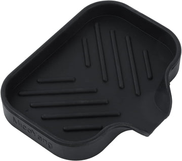 Silicone Bathroom Soap Dishes with Drain Spout-Bathroom and Kitchen Sink Organizer, Sponge Holder, Dish Soap Tray, Perfect for Dispenser - Black