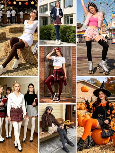 Moon Wood Women Thigh High Socks Extra Long Cotton Knit Warm Thick Tall Over the Knee Boot Stockings Leg Warmers Daily Wear