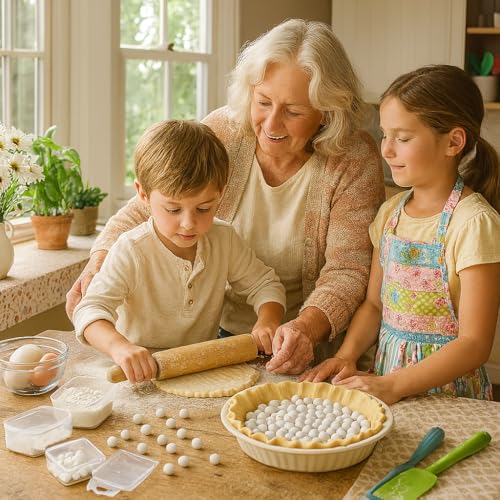 Mrs. Anderson's Baking Pie Weights | Natural Ceramic Stoneware Beads for Blind Baking | Heat-Safe, Food-Safe, Easy to Use | Prevents Shrinking, Puffing, Bubbling | Individual Weighted Balls