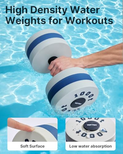 YOTTOY Water Dumbbells for Pool Exercise,Foam Aquatic Dumbbells for Water Aerobics,Resistance Training & Physical Therapy,Pool Weights for Water Workouts,Aqua Fitness,Set of 2