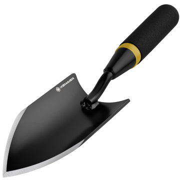 Heavy Duty Gardening Hand Trowel - Carbon Steel Garden Trowel with Rubberized Handle, Ideal for Soil Planting, Digging, Transplanting