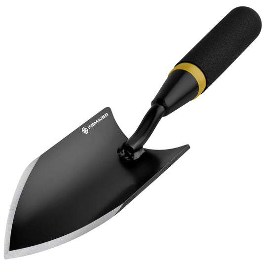 Heavy Duty Gardening Hand Trowel - Carbon Steel Garden Trowel with Rubberized Handle, Ideal for Soil Planting, Digging, Transplanting