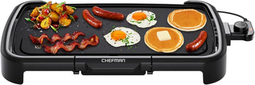 Chefman XL Electric Griddle with Removable Temperature Control, Immersible Flat Top Grill, Burger, Eggs, Pancake Griddle