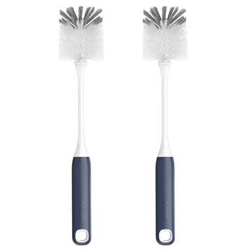 Long Handle Water Bottle Brush, Flexible Bottle Brush for Cleaning Milkshake Cup, Sports Bottle, Navy Blue,2 Pack