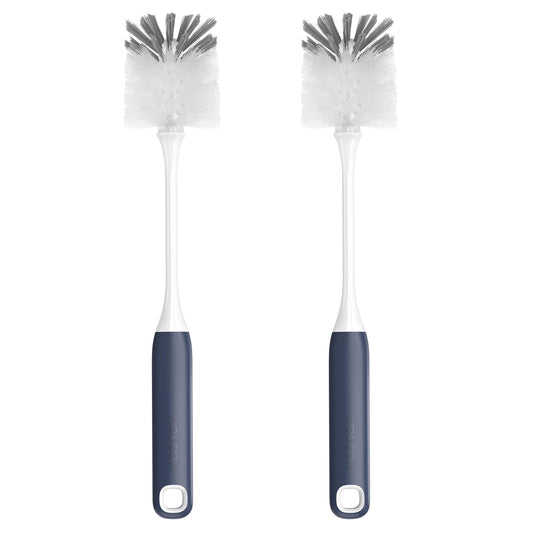 Long Handle Water Bottle Brush,Flexible Bottle Brush for Cleaning Milkshake Cup,Sports Bottle,Navy Blue,2 Pack