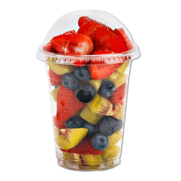 12 oz Clear Plastic Cups with Dome Lids No Hole - (30 Sets) PET Disposable Dessert Cup, Parfait cup for Ice Cream, Iced Cold Coffee Drinks
