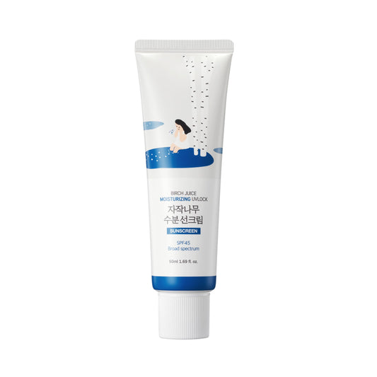 ROUND LAB Birch Juice Moisturizing UV LOCK SPF 45, 1.69 Fl Oz, Hydrating Lotion-like Lightweight Glow Sunscreen for Sensitive Skin, No White Cast, Fragrance-Free, Protector Solar, Korean Sunscreen